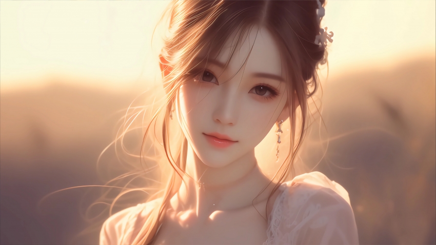 治愈系美女 柔和阳光 4K动漫壁纸 3840x2160