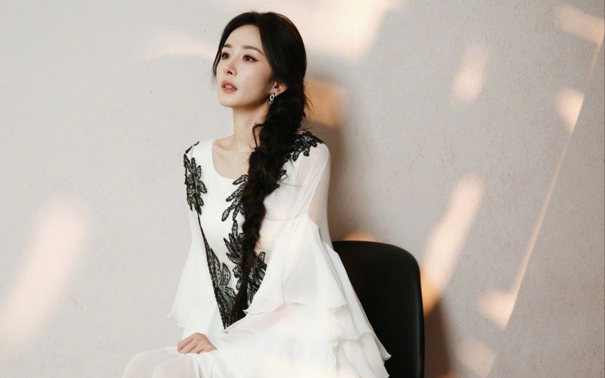 杨幂白色裙子唯美高清4K美女壁纸3840x2400